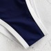 DEZZAL Women's Strapless Contrast Trim High Cut Two Piece Bandeau Bikini Set Cadetblue B07G371FQ5